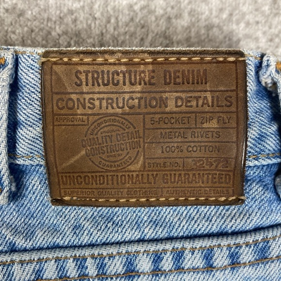 Vintage 90’s Structure jeans baggy fit tapered leg 38x30 light wash all cotton - Picture 9 of 13